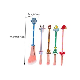 Healeved Christmas Style 5pcs Makeup Brush Set Full Kit Blush Brush Perfect for Women