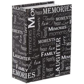 Mini-Max Photo 100 Pocket 4x6 Photo Album, Black and White Words