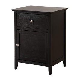 Glory Furniture 1 Drawer /1 Door Nightstand, Black