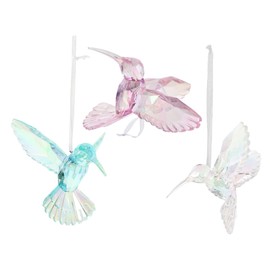 CIYODO Pack of 3 Hummingbird Figures for Hanging Made of Crystals Acrylic Bird Figures Hummingbird Ornaments