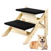Foldable Dog Stairs/Ramp with 2 Steps - Durable Wooden Pet