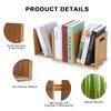Jaycomey Bamboo Desktop Bookshelf, Expandable Desktop Organizer Bookcase, Small Display