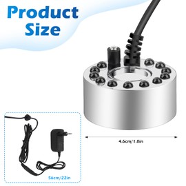 MXTIMWAN Ultraschall Vernebler, mit 12 LED Fogger, Mist Maker Wassernebler Fogger, Nebel Zerstäuber Luftbefeuchter Für Springbrunnen, Teich, Nebel Weihnachtsdekoration