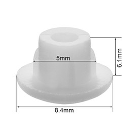 Bluecell Pack of 300pcs 5mm / 3/16" Plastic Hole Plug Button Top for Cabinet Cupboard Shelf (5mm, White)