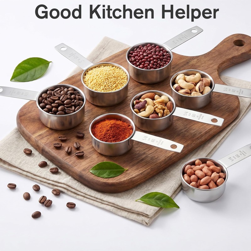 1/4 Cup Measuring Scoop, 60 ml Stainless Steel Cups