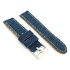 diloy Textile Watch Strap Jeans Denim Frayed Leather Lining Flat