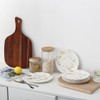 Loymokinar Modern 6-Piece Dinner Plate Set, 10-Inch White Marble Ceramic