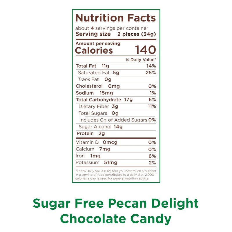 RUSSELL STOVER Sugar Free Pecan Delight Chocolate Candy, 4.7 oz.