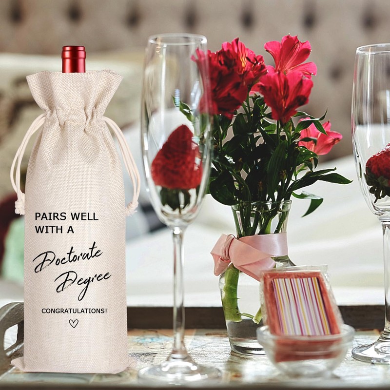 Wine Bag Gift, Doctorate Degree Gift, Doctoral Degree Wine Bag