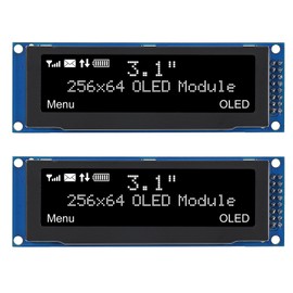 DWEII 2PCS 3.12 inch OLED Display 256x64 OLED LCD Display SSD1322 Module 16pin for Arduino (White)