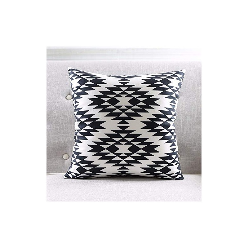 Modern Homes Black and White Throw Pillow Covers 16x16 inches;