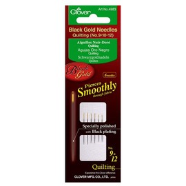 Clover Agujas, acolchado No.9/No.10/No.12, Negro/Oro