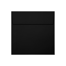 LUX Paper Square Invitation Envelopes for 5 x 5 Cards in Black Linen, Printable Envelopes for Invitations, with Peel & Press Seal, 50 Pack, Envelope Size 5 1/4 x 5 1/4 (Black)