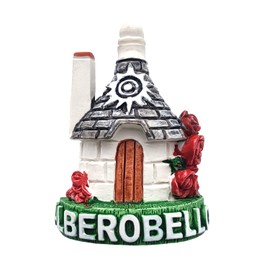 3D Fridge Magnet Vintage City Alberobello Flag Italy Trullo Fridge Magnet Decoration for Magnetic Board, Home and Kitchen, Office