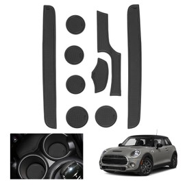 GAFAT Compatible Mini Cooper F56 (2-Door) 2015-2022 2023 Non-Slip Rubber Mats, Centre Console & Door Seam Mats, F56 Accessories (Black)
