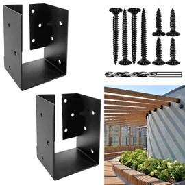 DEVALLEY Concealed Joist Hanger Brackets, Woodwork Concealed-Flange Hanger for 4" x 6”(Actual:3.5" x 5.5“Lumber,U-Shaped Joist Steel Bracket for Wood Fence,Porch,Swing,Handrails(2Pack)
