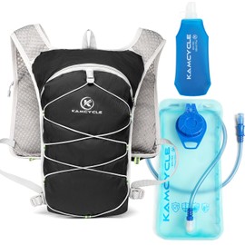 KAMCYCLE Hydration Backpack, Ultralight Trail Running Backpack, Running Vest, Running Vest, Women and Men, Backpack for Running, Marathon, Cycling, Jogging, Trail Running Backpack (Black with Bubble