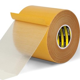 MILEQEE Double-Sided Mesh Carpet Tape Heavy Duty, 2.4in x 66FT (20m), Large Durable Duct Cloth Tape, High Stickiness Strong 2 Sided Tape for Rugs, Removable Multipurpose Tape, Easy Tear