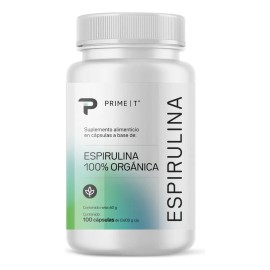 Espirulina orgánica de Primetech, 100 cápsulas con 500 mg de alga espirulina, una excelente fuente de nutrientes y beneficios para la salud