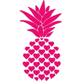 NBFU Pineapple Fruits Art 4 (Pink) (Set Of 2) Premium Waterproof Vinyl Decal Stickers For Laptop Phone Accessory Helmet Car Window Bumper Mug Tuber Cup Door Wall Decoration
