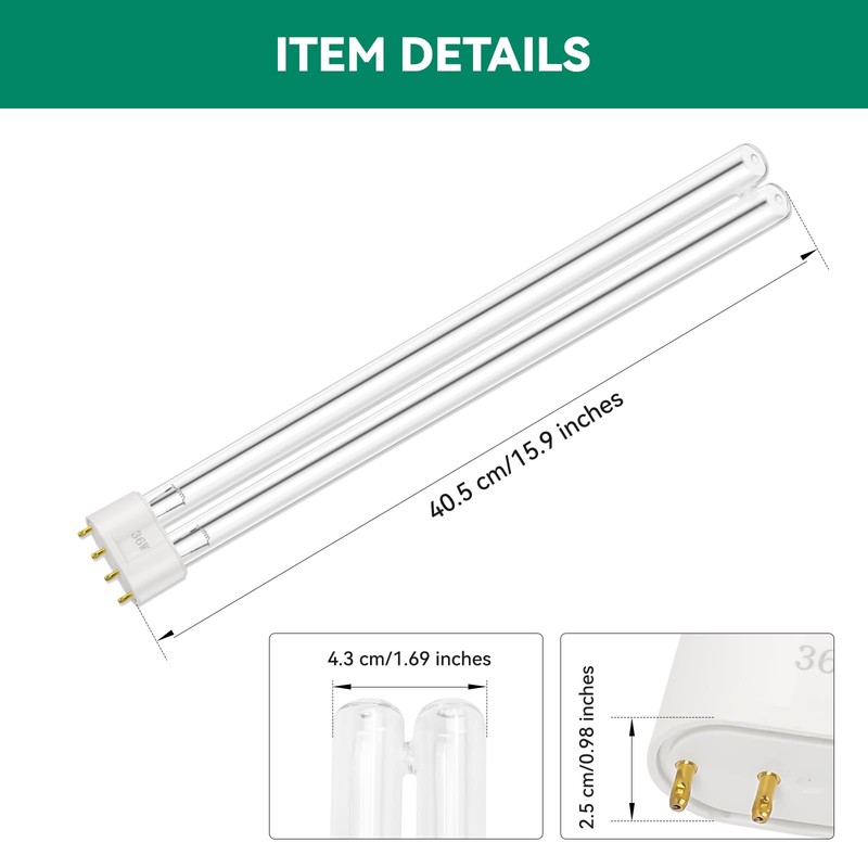 FKBYM 2-Pack 36W UV Replacement Bulbs, 36W UV Bulb Lamp,