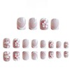 French Tip Press on Nails Medium Square Fake Nails with