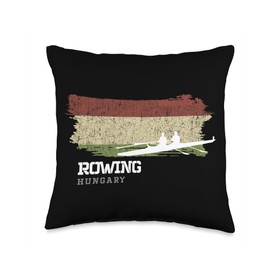 Hungary Rowing Team Rower Oarsmen Rowing Throw Pillow