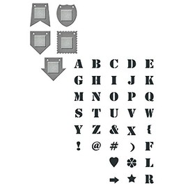 Spellbinders Alpha Bits Stamp and Die Set, Acrylic, Multi-Colour