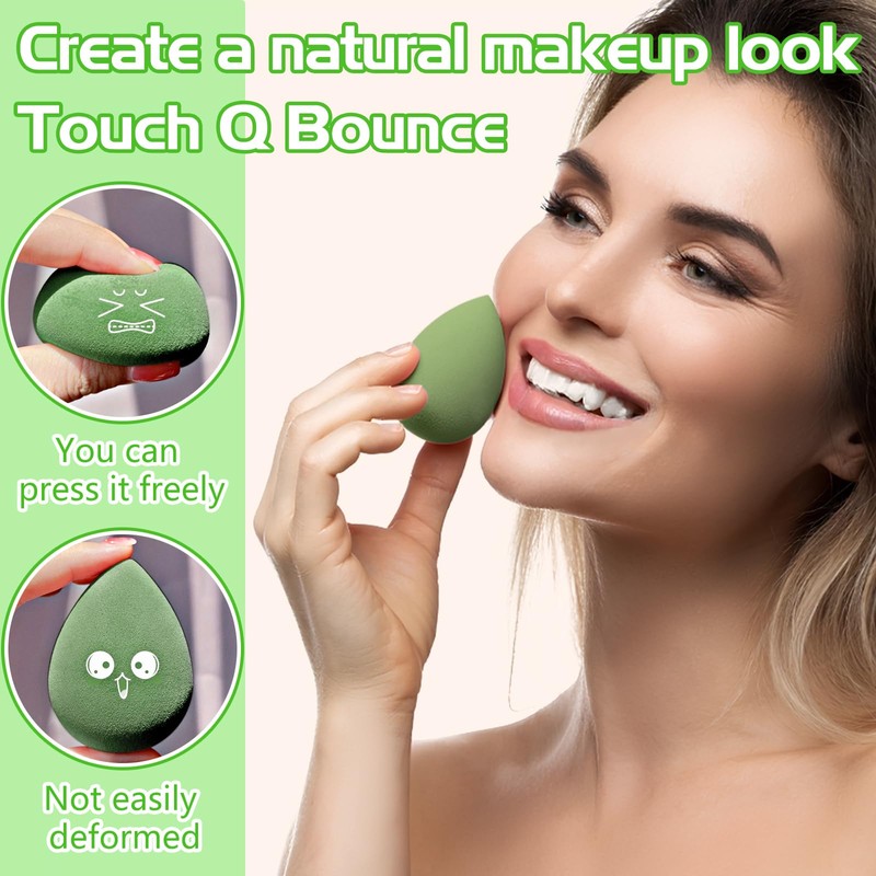 Makeup Sponge Set, 4-8 Pieces, Multi-Colour (Green)