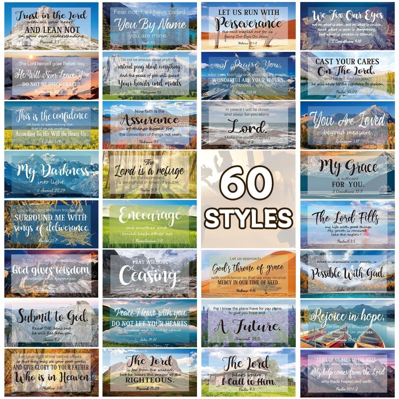 Estune 240 Pcs Bible Verse Cards with Full Scripture Bulk