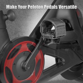 CyclingDeal Strap-in Platform Pedals - Compatible with Peloton Pedals for Peloton Bike & Bike + Anti-Skid Grips Peloton Pedal Converter Peloton Accessories - Ride with Sneakers