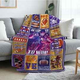 REETOOK Cozy Blanket for Football Fans Football Blanket, Soft Flannel Throw Blanket for Couch, Bed, or Game Night, Warm Football-Themed Gift for Men, Women, and Kids Gifts for Fathers Day 50x60 in