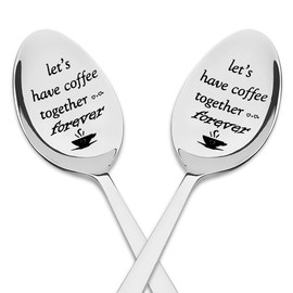Couple Coffee Spoon Gifts for Girlfriend Boyfriend Birthday Valentines Day Gift for His and Hers Gifts for Couples Husband Wife Anniversary Wedding Gifts for Coffee Lovers Gift for Women Men