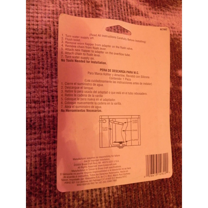 BrassCraft Universal Flapper, Toilet Repair, BCT002