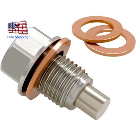 Beduan M14X1.5 Stainless Steel Oil Drain Plug With Copper Gasket For Most Cars Engine