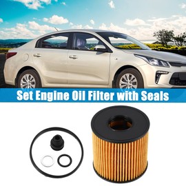 X AUTOHAUX Engine Oil Filter 26350-2J000 for Hyundai Elantra 2.0L 2021-2022 for Hyundai Sonata 2.0L for Hyundai HYBRID 2020-2022 1 Set