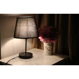 Sinta Sinta Lampenschirme 22cm/8.6 Inch Baumwolle Stoff Moderne Ersatz Lichtschirm Lampenschrim fr E14/E27 Ersatzschirm Tischlampe Nachttischlampe Wandlampe,Schwarz