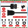12 Pack 2 Prong Extension Cords, 3ft 6ft 9ft 12ft,