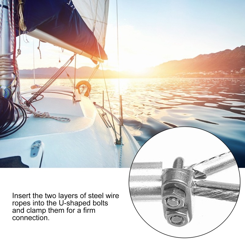 8pcs 3/8 Inch M10 Stainless Steel Wire Rope Cable Clip