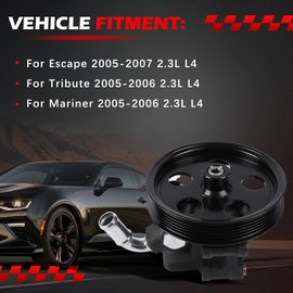 Autodevil 20-324 Power Steering Pump Fit for Escape 2005-2007 2.3L L4, for Tribute 2005-2006 2.3L L4, for Mariner 2005-2006 2.3L L4, Power Assist Pump Replace for 20-324