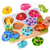 Dinosaurs Peg Puzzles Wooden Toys for 1 Year Old,Montessori Toys