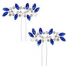 2 Pcs Crystal Bridal Hair Pins, Silver Pearl Bridal Hair