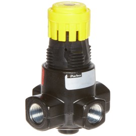 Parker 15R213FB Regulator, Relieving Type, 2-125 psi Pressure Range, No Gauge, 28 scfm, 3/8" NPT
