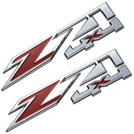 Aimoll 2pcs Z71 4x4 Emblems for GMC Chevy Silverado Sierra Tahoe Suburban New 1500 2500 3500 Decal (Chrome Red)