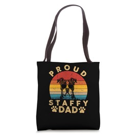 Proud Staffy Dad Gifts Funny Staffy Dog Owner Fathers Day Tote Bag