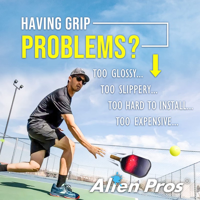 ALIEN PROS Pickleball Overgrip (paquete de 4) con crestas para