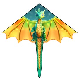 Xida Dragon Kites for Kids Ages 4-8, Easy to Fly Kites for Kids and Adults, Beginner Kite for Boys and Girls, Kite Handle and String Included, Easy Assembly Beach Kite for All Ages