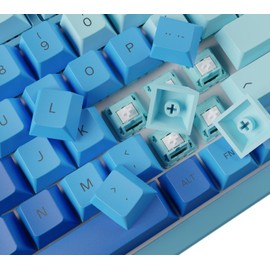 Glorious Gaming 115x GPBT-Keycaps - Cherry-Profil, äußerst widerstandsfähiger PBT-Kunststoff, optisch EIN Blickfang, überragende Akustik, Originalschrift, Deutsch Layout - Ocean