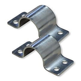 Pack of 2 Pipe Clamps for Pipes with 40 - 42 mm Diameter, Steel Mounting Clamp for SAT Antenna Masts, Cables and Hoses, Mast Clamp Galvanised Steel