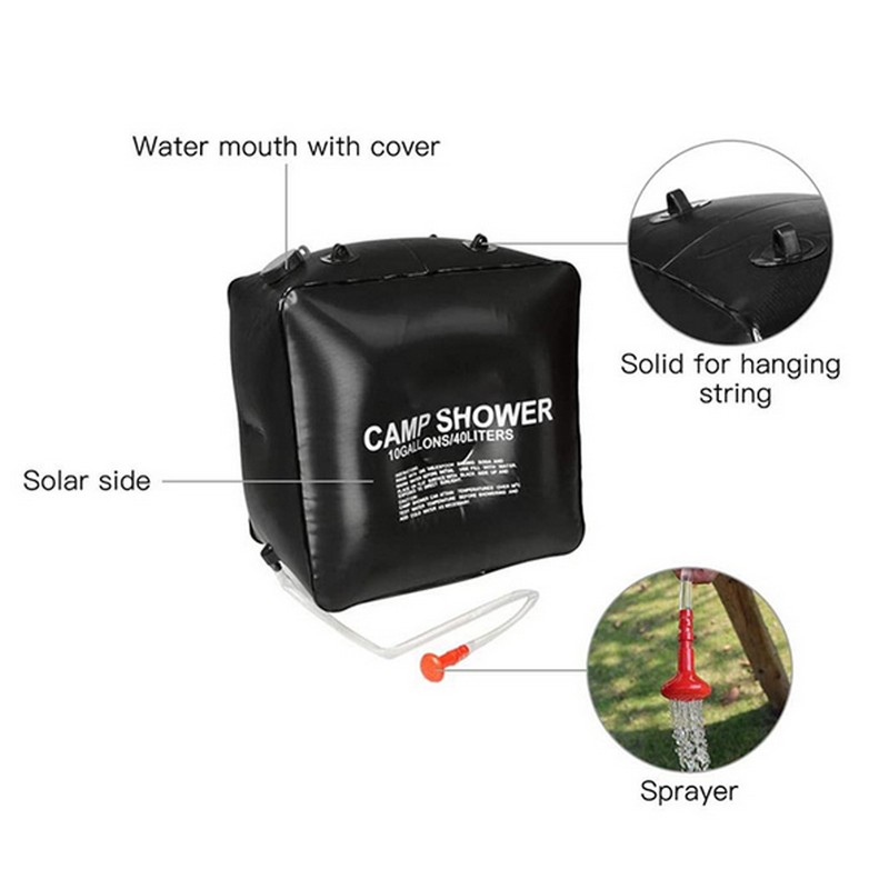 40L Solar Shower Bag Water Bag Energy Heated Bathing Solar